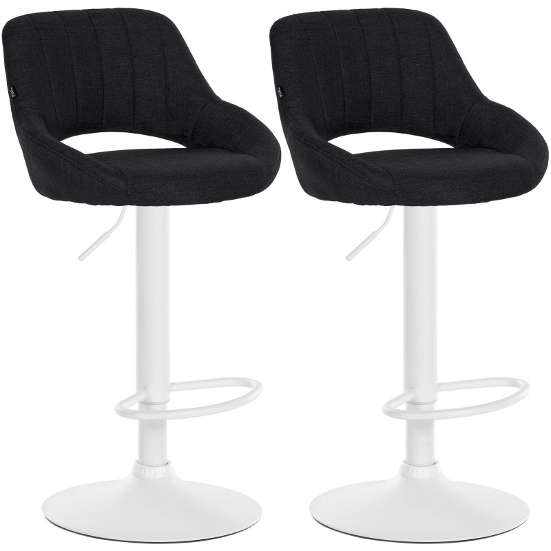 Lot de 2 tabourets de bar Milet tissu W noir