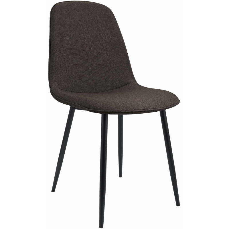 Chaise de salle à manger Maryam en tissu marron