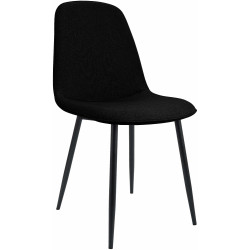 Chaise de salle à manger Maryam en tissu noir