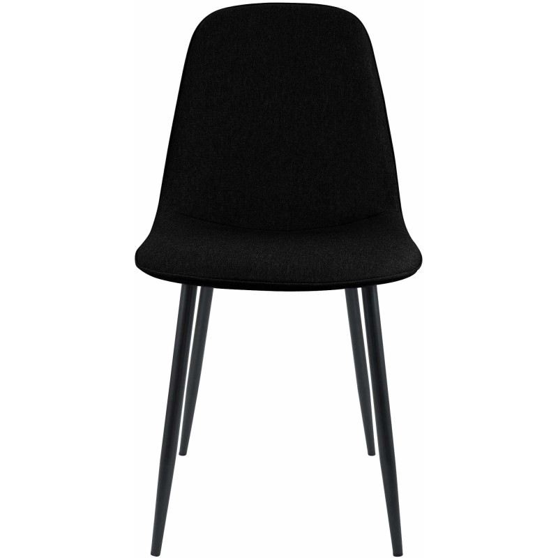 Chaise de salle à manger Maryam en tissu noir