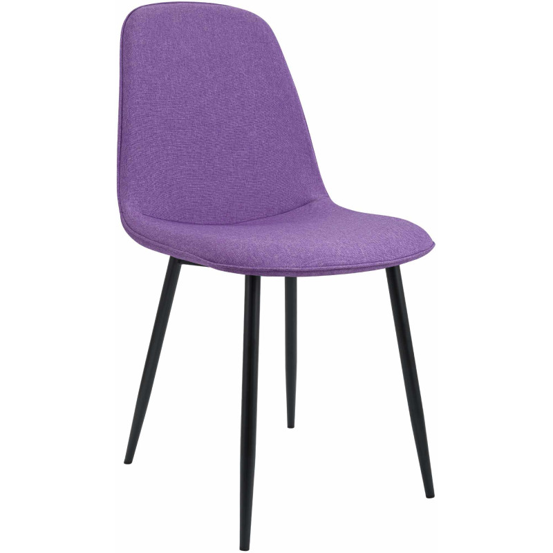 Chaise de salle à manger Maryam en tissu violet