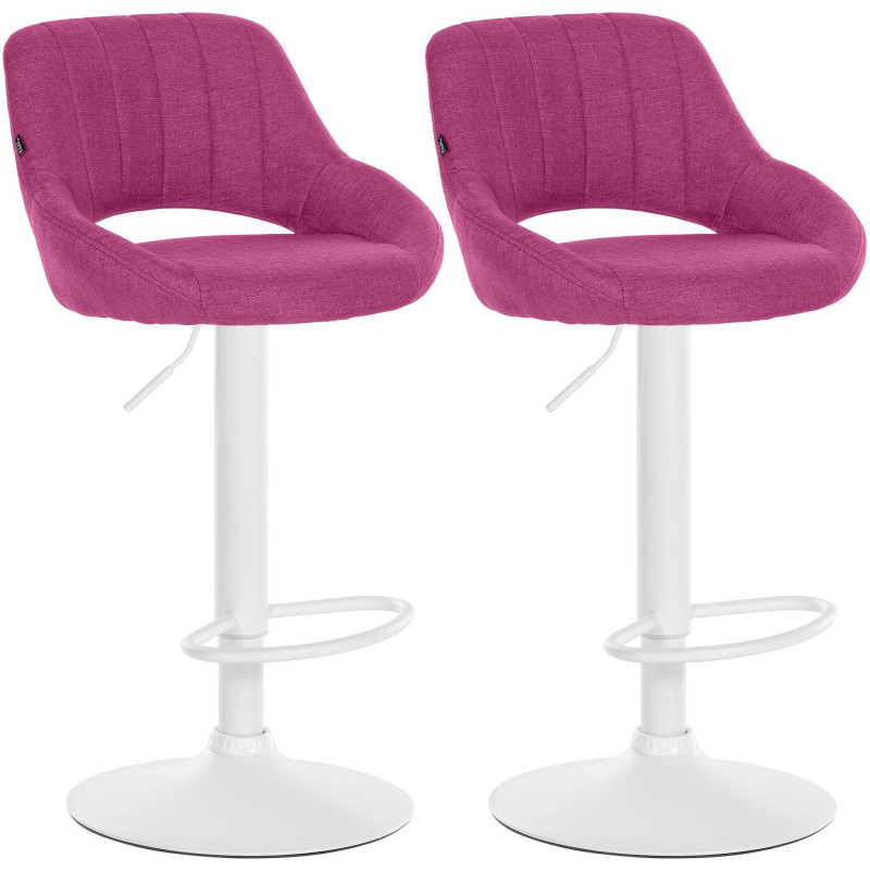 Lot de 2 tabourets de bar Milet tissu W violet