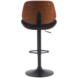 Lot de 2 tabourets de bar Clawson en tissu noyer/noir