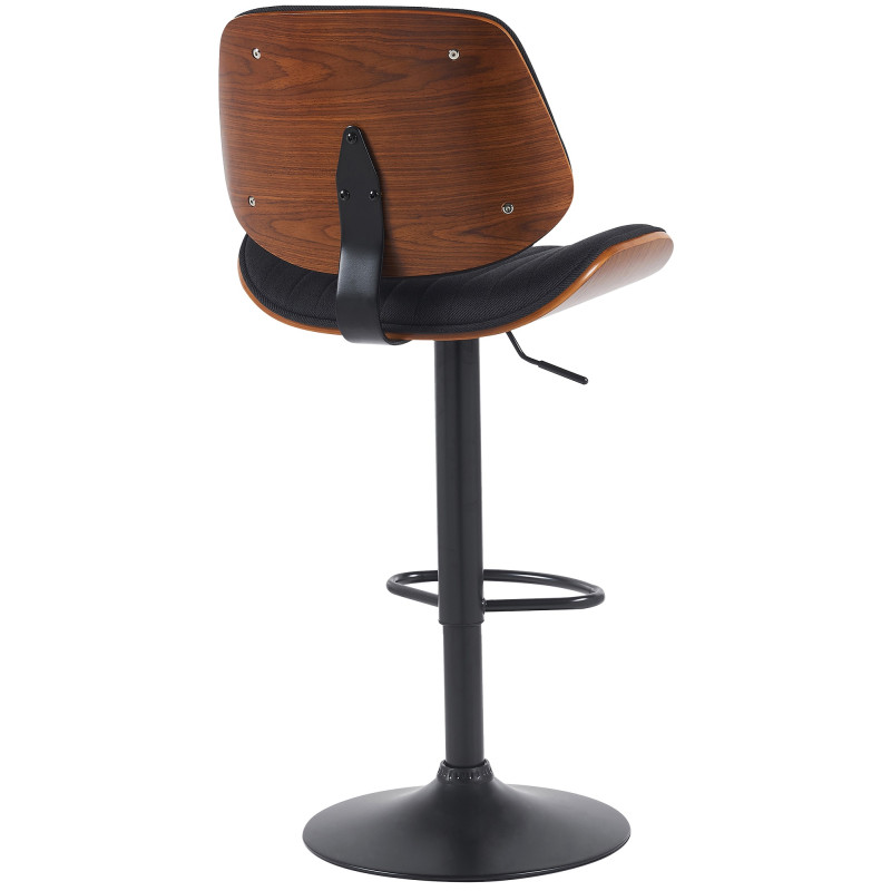 Lot de 2 tabourets de bar Clawson en tissu noyer/noir