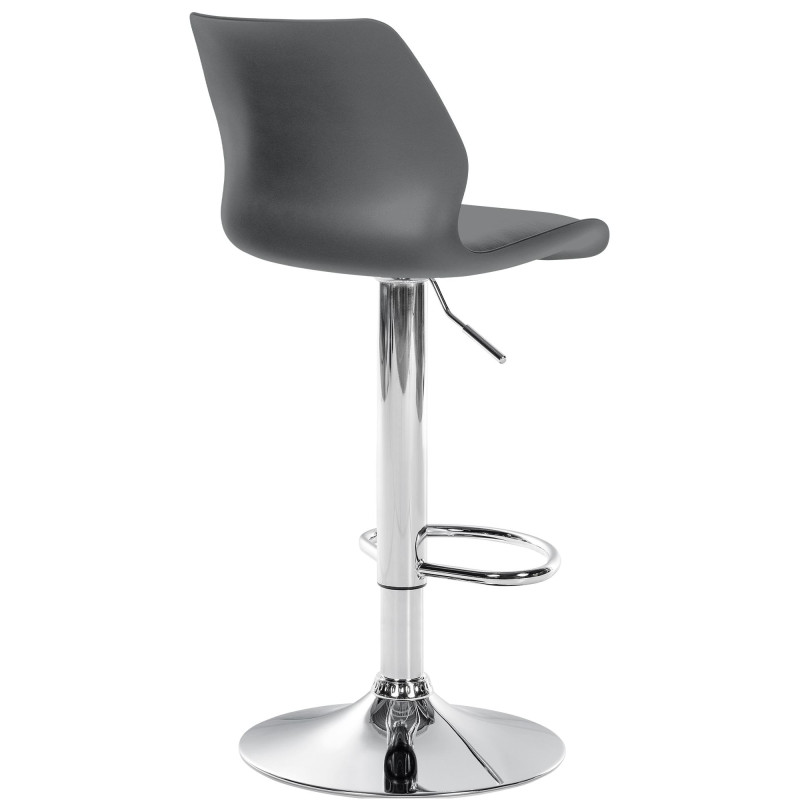 Lot de 2 tabourets de bar en plastique Gilbert gris