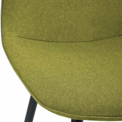 Chaise de salle à manger Maryam en tissu vert