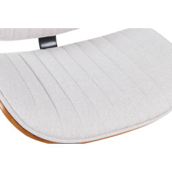 Tabouret de bar Clawson en tissu noix/crème
