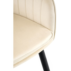 Chaise de salle à manger Cheryl velours noir crème