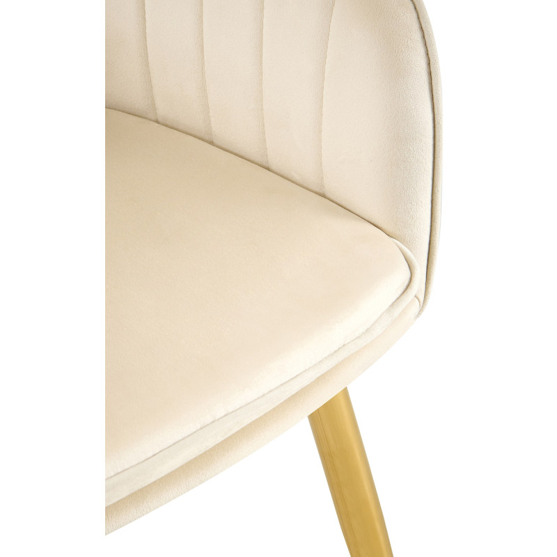 Chaise de salle à manger Cheryl velours doré crème
