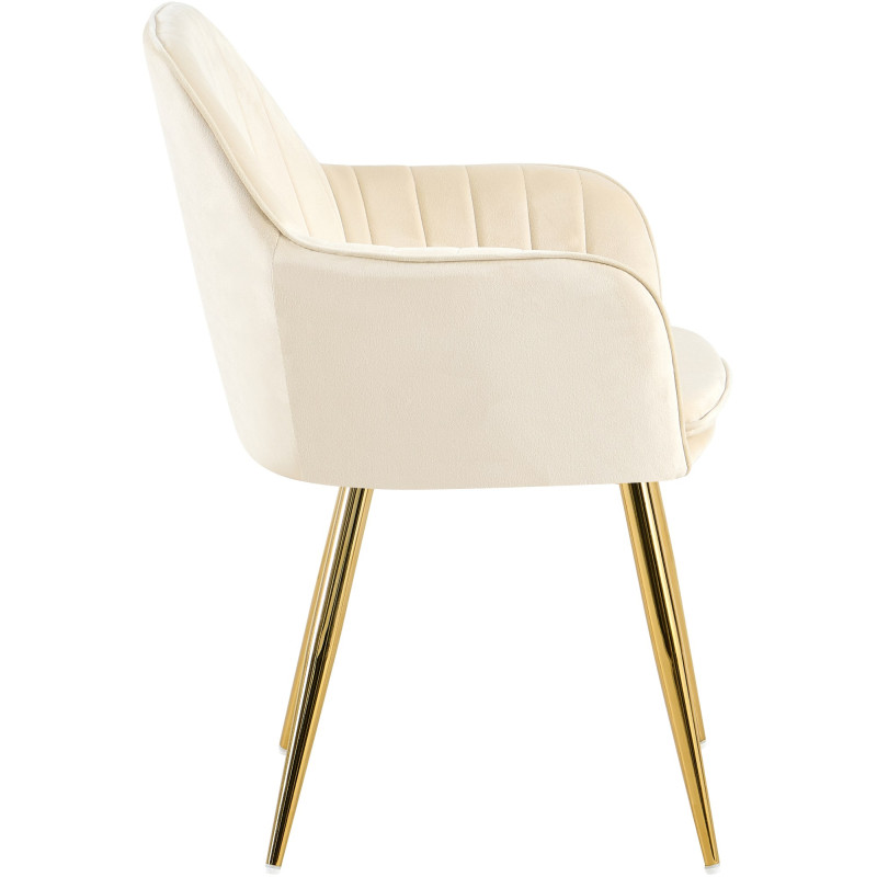 Chaise de salle à manger Cheryl velours doré crème