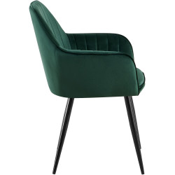 Chaise de salle à manger Cheryl velours noir vert