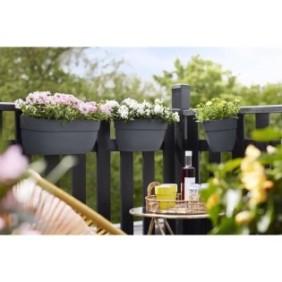 ELHO - Pot de fleurs -  Vibia Campana Easy Hanger Medium  - Anthracite - Balcon extérieur - L 24.1 x W 36 x H 26.5 cm