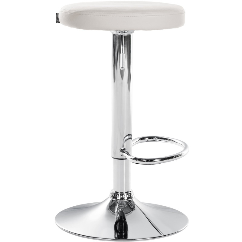 Tabouret de bar Ponte simili cuir chromé blanc