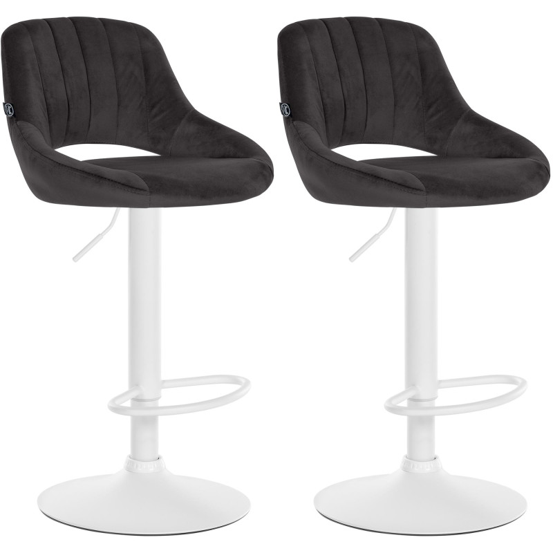Lot de 2 tabourets de bar Milet velours W noir