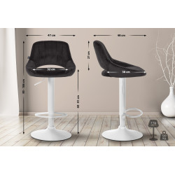 Lot de 2 tabourets de bar Milet velours W noir
