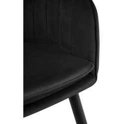 Chaise de salle à manger Cheryl en velours noir