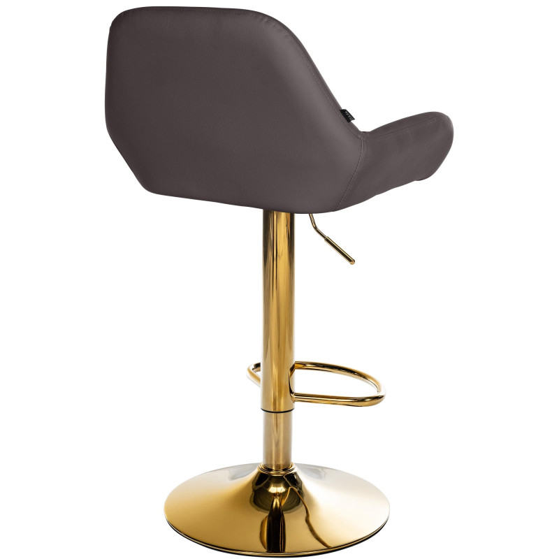 Tabouret de bar Braga Gold simili cuir brun