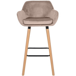 Tabouret de bar Grant en velours gris clair