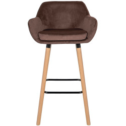 Tabouret de bar Grant en velours café