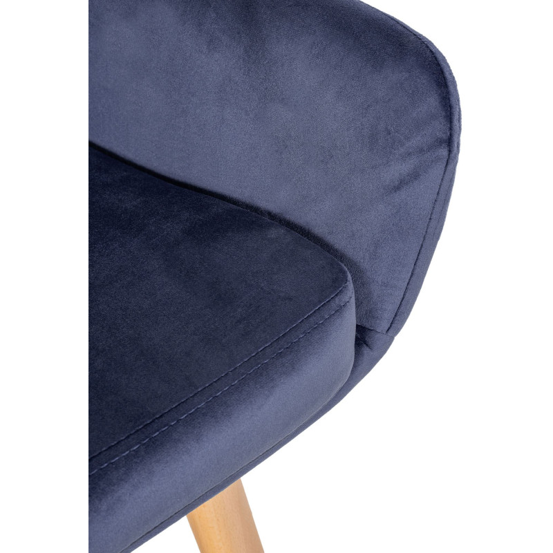 Tabouret de bar Grant en velours bleu foncé
