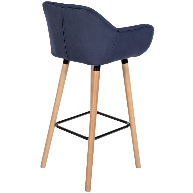 Tabouret de bar Grant en velours bleu foncé