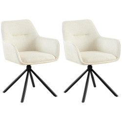 Ensemble de 2 chaises Tipton, tissu crème