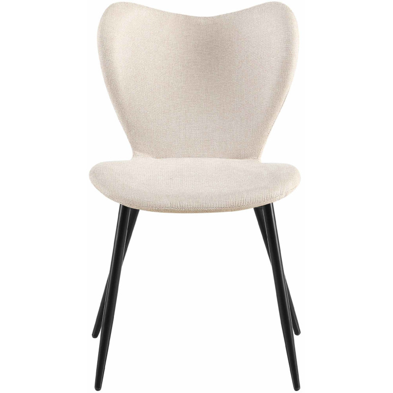 Chaise de salle à manger Maika, tissu crème