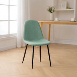 Chaise de salle à manger en tissu Napier vert clair