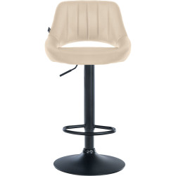 Lot de 2 tabourets de bar Milet en cuir artificiel B crème