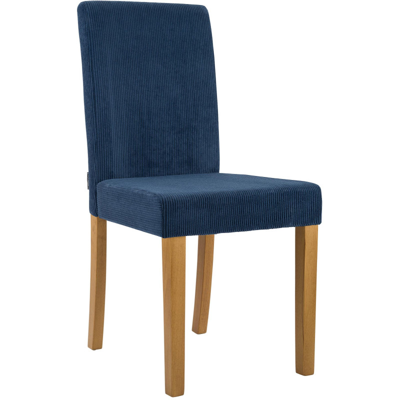 Chaise de salle à manger Ina Cord bleu clair antique