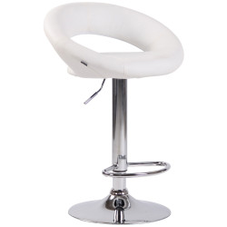 Tabouret de bar Olinda similicuir chrome blanc