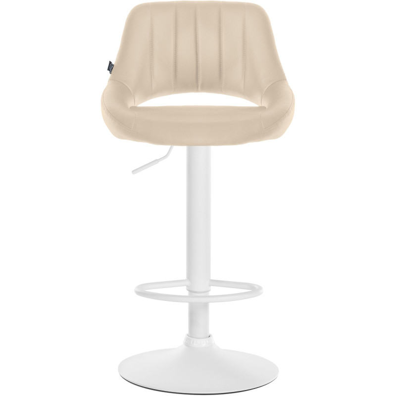 Lot de 2 tabourets de bar Milet en cuir artificiel W crème