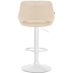 Lot de 2 tabourets de bar Milet en cuir artificiel W crème