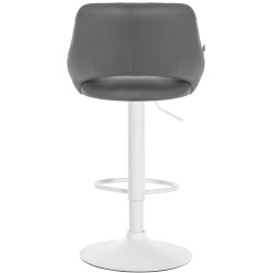Lot de 2 tabourets de bar Milet en cuir artificiel W gris