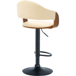 Tabouret de bar Nilse, simili cuir noix/crème