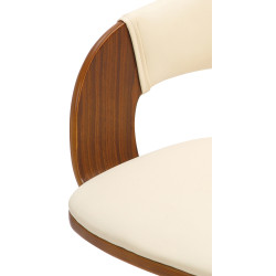 Tabouret de bar Nilse, simili cuir noix/crème