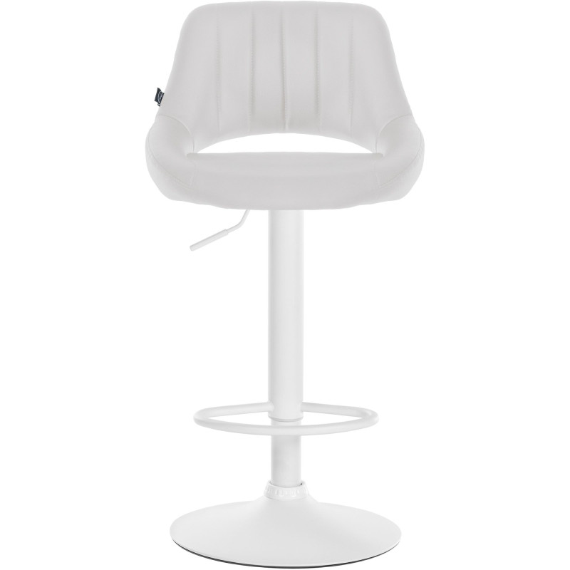 Lot de 2 tabourets de bar Milet en cuir artificiel W blanc