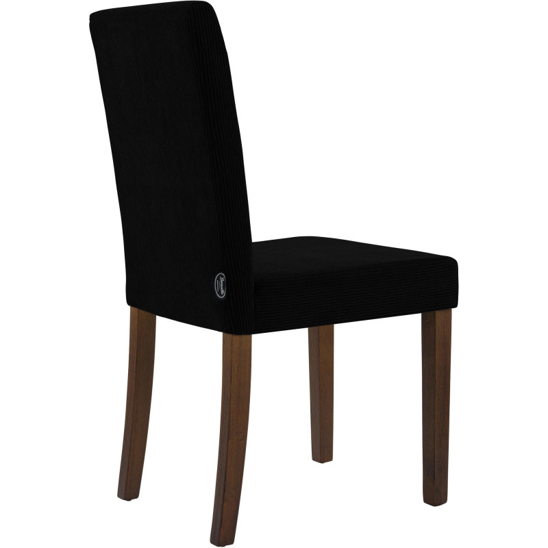 Chaise de salle à manger Ina Cord noir foncé antique