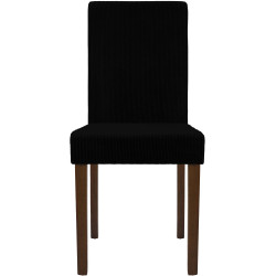 Chaise de salle à manger Ina Cord noir foncé antique