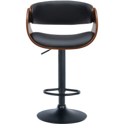 Lot de 2 tabourets de bar Portmore simili cuir B noyer/noir