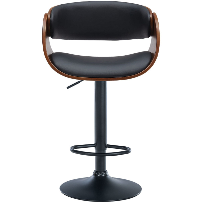 Lot de 2 tabourets de bar Portmore simili cuir B noyer/noir