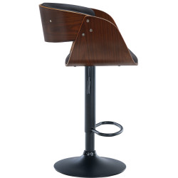Lot de 2 tabourets de bar Portmore simili cuir B noyer/noir