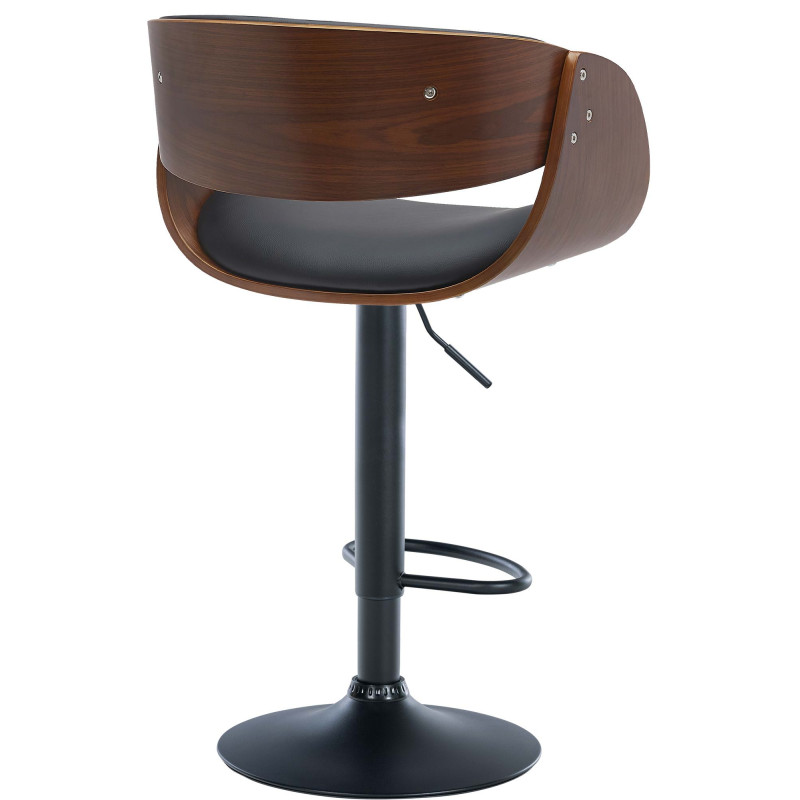 Lot de 2 tabourets de bar Portmore simili cuir B noyer/noir