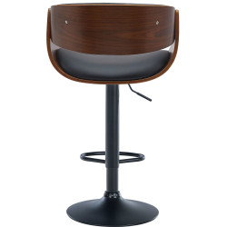 Lot de 2 tabourets de bar Portmore simili cuir B noyer/noir