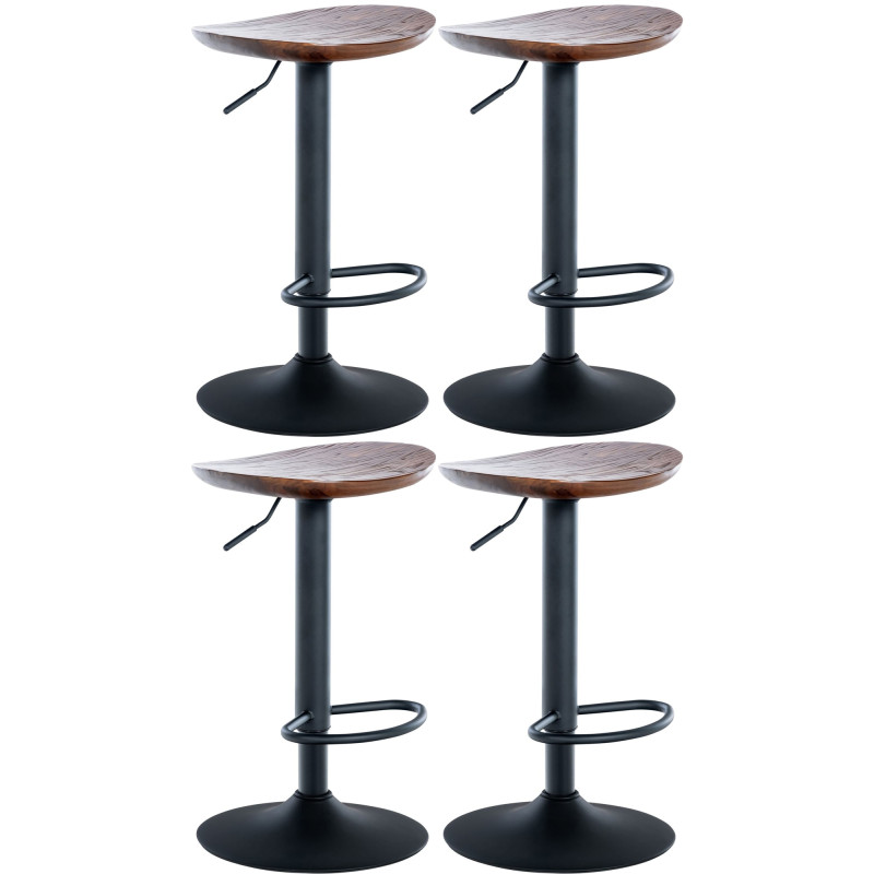 Ensemble de 4 tabourets de bar Skelde noyer