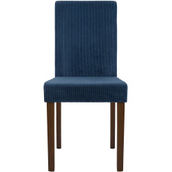 Chaise de salle à manger Ina Cord bleu foncé antique