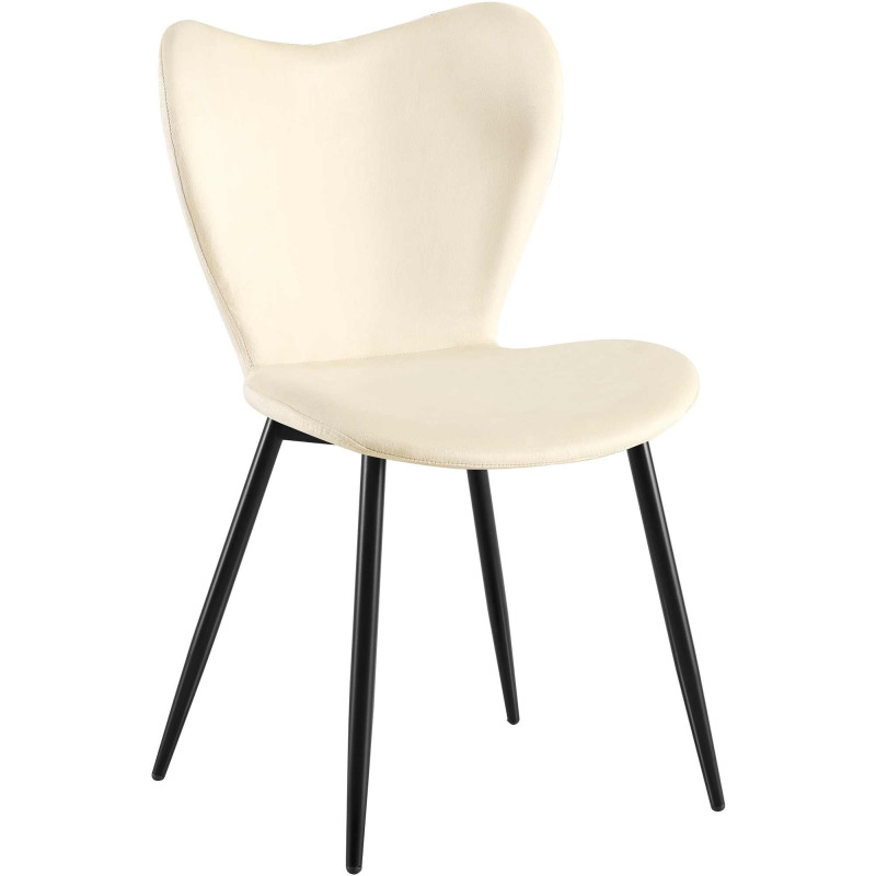 Chaise de salle à manger Maika velours crème