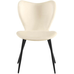 Chaise de salle à manger Maika velours crème