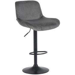 Tabouret de bar Solon en velours gris foncé