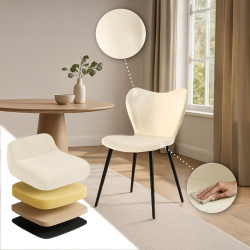 Chaise de salle à manger Maika velours crème